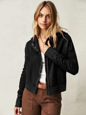 Slouchy zip-up hoodie